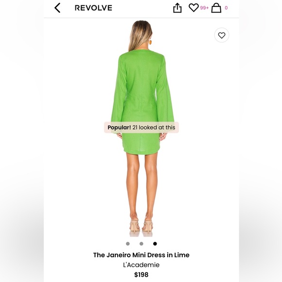 L'Academie "Janeiro" Mini Dress in Lime - size XS - Picture 4 of 5